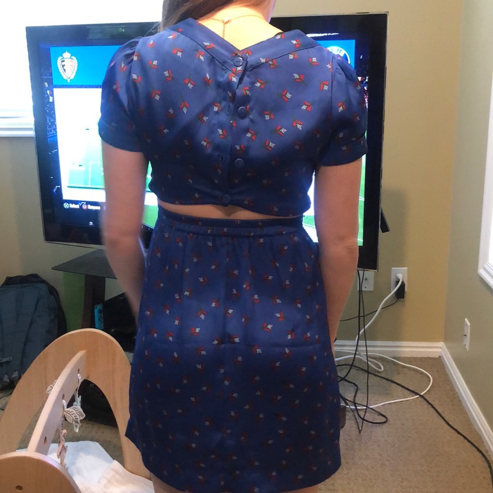 Blue patterned mini dress - Picture 5 of 6